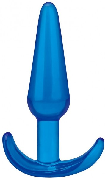 Голубая анальная пробка Slim Tapered Butt Plug - 10,8 см.
