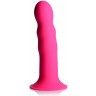 Розовый гибкий фаллоимитатор Squeeze-It Wavy Dildo - 18,3 см.