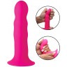 Розовый гибкий фаллоимитатор Squeeze-It Wavy Dildo - 18,3 см.