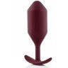 Бордовая пробка для ношения B-vibe Snug Plug 5 - 14 см.