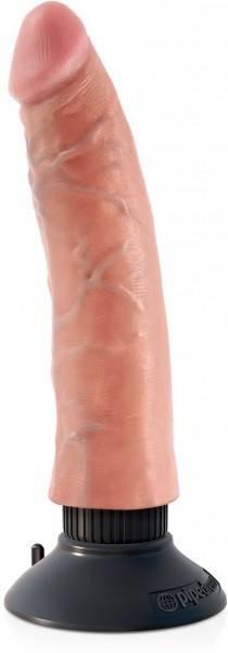 Вибромассажер телесного цвета 7  Vibrating Cock - 20 см.