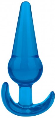 Голубая анальная пробка конической формы Medium Tapered Butt Plug - 12,7 см.