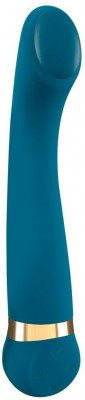 Бирюзовый вибромассажер с температурными режимами Hot n Cold Vibrator - 21,6 см.