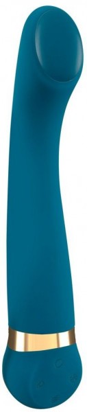 Бирюзовый вибромассажер с температурными режимами Hot n Cold Vibrator - 21,6 см.