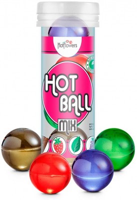 Ароматизированный лубрикант Hot Ball Mix на масляной основе (4 шарика по 3 гр.)