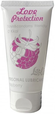 Лубрикант на водной основе с ароматом малины Love Protection Raspberry - 50 мл.