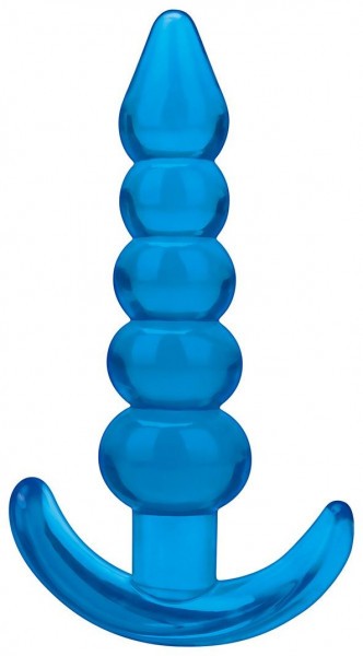 Голубая анальная елочка Medium Beaded Plug - 11,4 см.