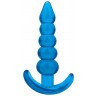 Голубая анальная елочка Medium Beaded Plug - 11,4 см.