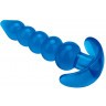 Голубая анальная елочка Medium Beaded Plug - 11,4 см.