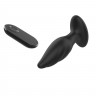 Черная анальная вибропробка Angelina Remote Rotating Plug - 14 см.