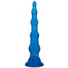 Голубая анальная елочка на присоске Anal Beads With Suction Base - 17,1 см.