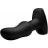 Черная анальная вибропробка с пультом ДУ Curved Rimming Plug Slim M - 13,9 см.