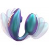 Бирюзовый вибратор для пар Wonderlover