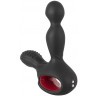 Черный вибромассажер простаты с нагревом и ротацией Prostate Plug - 14,5 см.