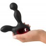 Черный вибромассажер простаты с нагревом и ротацией Prostate Plug - 14,5 см.