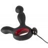 Черный вибромассажер простаты с нагревом и ротацией Prostate Plug - 14,5 см.