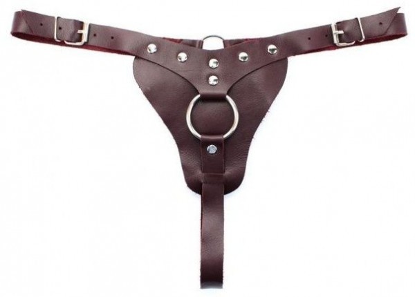 Бордовые трусики с кольцом для насадок Maroon Panties