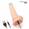 Телесный вибратор-реалистик Erowoman с пультом ДУ - 20,5 см.