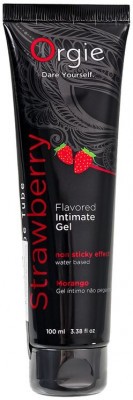 Интимный гель на водной основе Lube Tube Strawberry с клубничным вкусом - 100 мл.