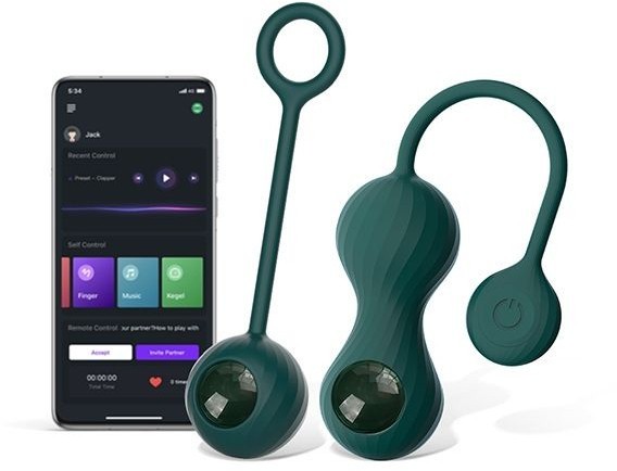 Изумрудные вагинальные шарики Magic Motion Crystal Duo Smart Kegel Vibrator with Weight Set