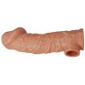 Телесная насадка на фаллос с фиксацией мошонки Cock Sleeve 001 Size M - 15,6 см.
