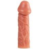 Телесная насадка на фаллос с фиксацией мошонки Cock Sleeve 001 Size M - 15,6 см.