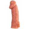 Телесная насадка на фаллос с фиксацией мошонки Cock Sleeve 001 Size M - 15,6 см.