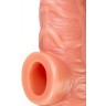 Телесная насадка на фаллос с фиксацией мошонки Cock Sleeve 001 Size M - 15,6 см.