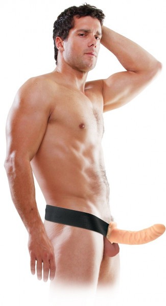 Полый страпон 8  Hollow Strap-On телесного цвета - 19 см.