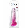 Розовый фаллоимитатор с мошонкой на присоске 8’’ Cock with Balls - 22,2 см.