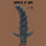 Серая анальная ёлочка с вибрацией Ecstasy - 14 см.