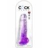 Фиолетовый фаллоимитатор с мошонкой на присоске 8’’ Cock with Balls - 22,2 см.