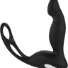 Черный вибромассажер простаты P-PLEASER W ERECTION ENHANCE