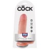 Телесный фаллоимитатор с мошонкой 7  Cock with Balls на присоске - 18 см.