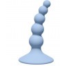 Голубая анальная пробка Ribbed Plug Blue - 10,5 см.