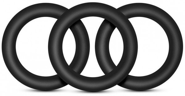 Набор из 3 черных эрекционных колец Black Small Penis Rings