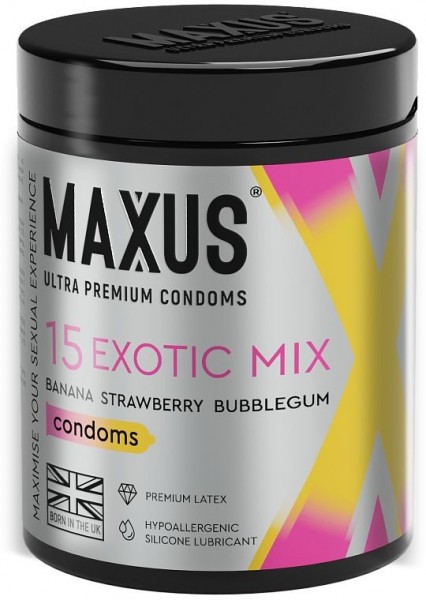 Цветные ароматизированные презервативы MAXUS Exotic Mix - 15 шт.