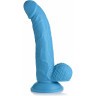 Голубой фаллоимитатор на присоске 7.5  Dildo with Balls - 21,5 см.