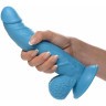 Голубой фаллоимитатор на присоске 7.5  Dildo with Balls - 21,5 см.