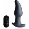 Черная анальная вибропробка с эффектом римминга Gyro M Curved Rimming Plug - 13,7 см.
