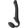Черный безремневой страпон Silicone Bendable Strap-On - size S