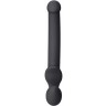 Черный безремневой страпон Silicone Bendable Strap-On - size S