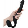 Черный безремневой страпон Silicone Bendable Strap-On - size S