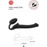 Черный безремневой страпон Silicone Bendable Strap-On - size S