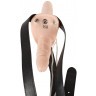 Телесный женский страпон с вагинальной пробкой Strap-On Duo - 15 см.