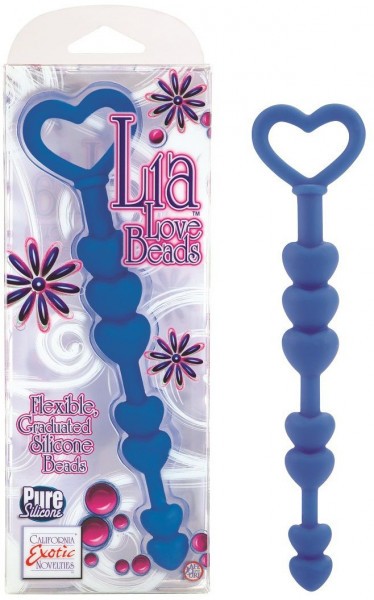 Синие анальные бусы LIA LOVE BEADS - 17,8 см.