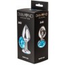 Большая серебристая анальная пробка Diamond Light blue Sparkle Large с голубым кристаллом - 8 см.