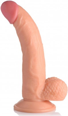 Телесный фаллоимитатор на присоске 7.5  Dildo with Balls - 21,5 см.