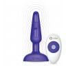 Фиолетовая анальная вибропробка с 3 источниками вибрации TRIO REMOTE CONTROL PLUG  PURPLE - 13,5 см.