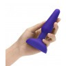 Фиолетовая анальная вибропробка с 3 источниками вибрации TRIO REMOTE CONTROL PLUG  PURPLE - 13,5 см.